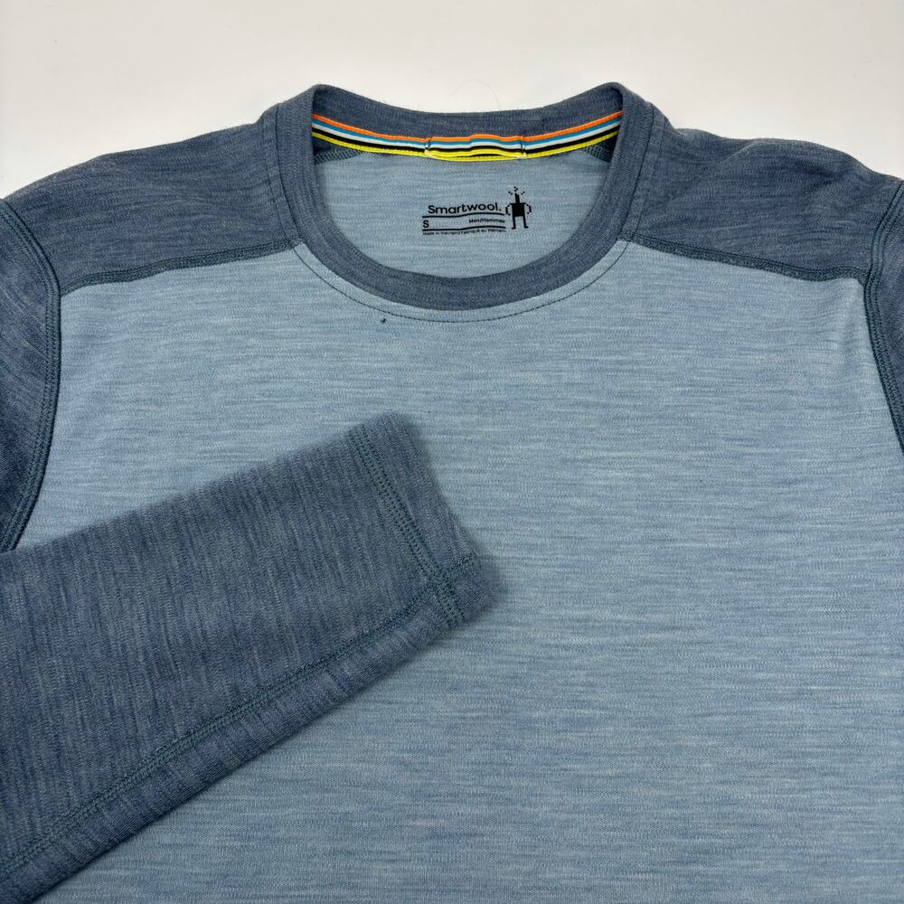 Smartwool Mens Small Blue Long Sleeve Long Crewneck Shirt